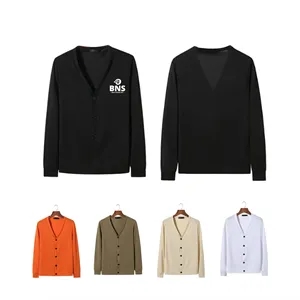Men's V-Neck Button Cardigan Sweater  Button up Cardigan