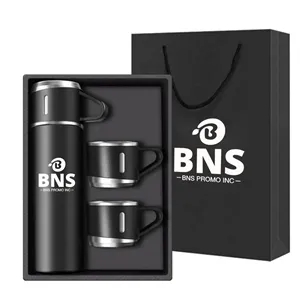 High-End Stainless Steel Insulated Bottle Gift Set with Cups