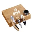 Personalised 4 Piece Wine Tools kit Accessories Gift Set | https://www.bestnamebadges.com