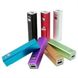 Portable Power Bank 2200mAh Square Tube Metal Battery Pack