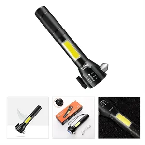 Portable COB Travel Emergency Flashlight with Car Safety Ham
