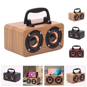 Vintage Bluetooth Speaker 360 Degree Wooden Music Player