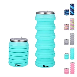Camouflage Silicone Folding Sports Water Bottle