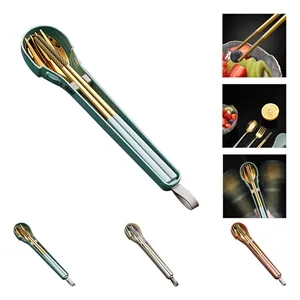 Portable Travel Dinnerware Set with Spoon Fork Chopsticks