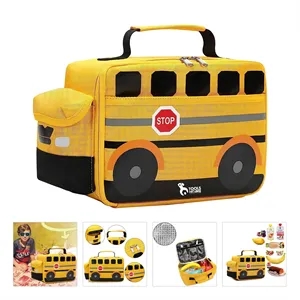 Insulated Reusable Cooler Scool Bus Lunch Box for Kids