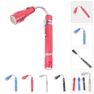 LED Telescopic Extensible Double Magnetic Flashlight
