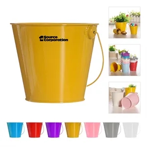 Small Metal Buckets with Handle Multi Colored