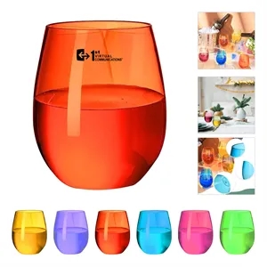 16 oz Multicolor Reusable Plastic Stemless Wine Tumbler