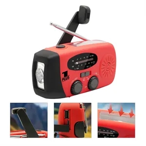 Emergency Solar Hand Crank NOAA AM/FM Radio LED Flashlight