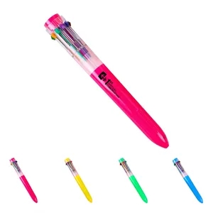 10 in 1 Multicolor Retractable Ballpoint Pen