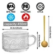 14oz Clear Embossed Glass Coffee Cups | https://www.bestnamebadges.com