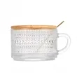 14oz Clear Embossed Glass Coffee Cups | https://www.bestnamebadges.com