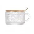 14oz Clear Embossed Glass Coffee Cups | https://www.bestnamebadges.com