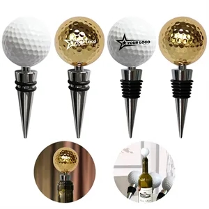 Creative Golf  Ball Metal Vacuum Wine Stoppers | https://www.bestnamebadges.com