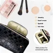 Women's Double Layered Travel Makeup Bag | https://www.bestnamebadges.com