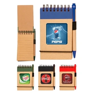 Eco friendly Notebook Jotter w/ Matching Pen - Full Color