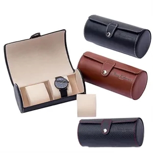 Pu Leather Travel Roll Watch Organizer Display Case