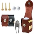 4-in-1 Real Leather Golf Ball Storage Bag Set | https://www.bestnamebadges.com