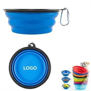 12OZ Portable Durable Collapsible Pet Bowl W/ Carabiner Clip