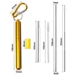 Travel Portable Foldable Telescopic Metal Straw | https://www.bestnamebadges.com