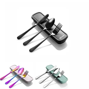 Portable Utensils Set with Case Stainless Steel Reusable