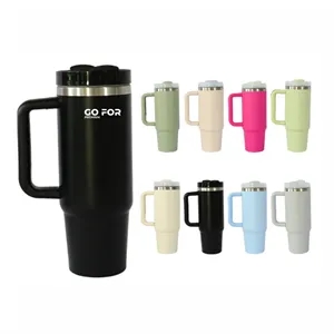 30oz Insulated Stainless Steel Cup with Handle and Straw Lid