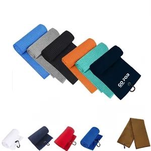 15.75inch x 23.62inch Microfiber Tri-fold Golf Towel
