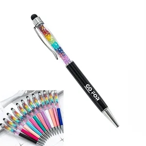 2-in-1 Refill Rainbow Diamond Writing Pens For Touch Screen