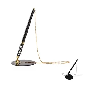 Premium Metal Table Pen with Twist Action Stand