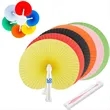 Folding Round Plastic Handle Hand Paper Fan | https://www.bestnamebadges.com
