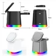 15W 3 In 1 Magnetic Wireless Charger Station With RGB Ambien | https://www.bestnamebadges.com