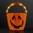 Pumpkin Light Handle Halloween Bucket | https://www.bestnamebadges.com