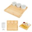 Bamboo Serving Tray With Ceramic Bowls | https://www.bestnamebadges.com