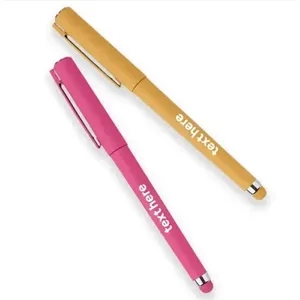 Custom Jazzy Gel Pens with Stylus | https://www.bestnamebadges.com