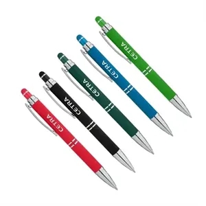 Custom Hex Grip Soft Touch Stylus Pens | https://www.bestnamebadges.com