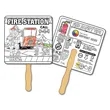 Fire Safety Coloring Hand Fans | https://www.bestnamebadges.com