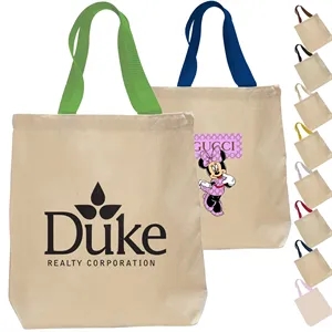 12 oz. Cotton Canvas Tote Bag w/ Nylon Web Handles | https://www.bestnamebadges.com
