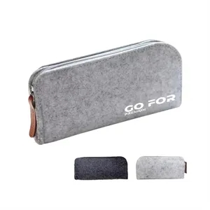 Flat Style Felt Pencil Pouch Bag With Zipper