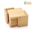 Burke Bamboo Coasters Set - Square | https://www.bestnamebadges.com