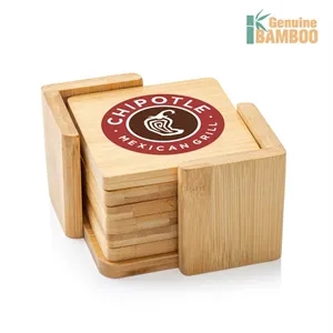 Burke Bamboo VividPrint™ Coaster Set - Square | https://www.bestnamebadges.com