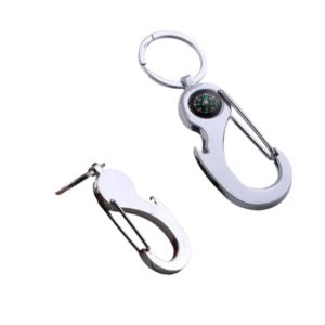 Bottle Opener Keychain with Compass and Hiking Buckle