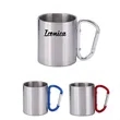 Stainless Steel Double Walled Mug with Carabiner Handle | https://www.bestnamebadges.com