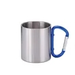 Stainless Steel Double Walled Mug with Carabiner Handle | https://www.bestnamebadges.com