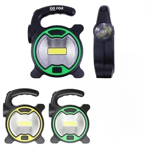 Portable LED COB Camping Flashlight with Side Torch Light