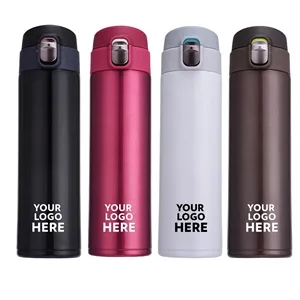 16.9 Oz Stainless Steel Thermos Water Bottle with Snap Flip