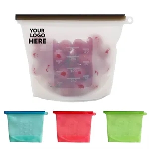 33.8oz Reusable Stand Up Silicone Bag for Food Storage