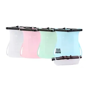 50.7oz Foldable Silicone Zip Lock Food Storage Bag Stand Up