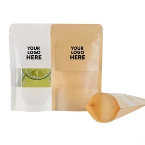Kraft Resealable Stand Up Bag with Window