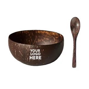 Smoothie Bowl with Spoon Wooden Coconut Shell Bowl