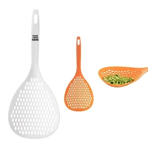 Plastic Strainer Scoop Slotted Pasta Spoon Food Drain Shovel